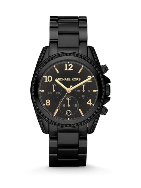 michael kors blair chronograph watch black|Michael Kors runway chronograph watch.